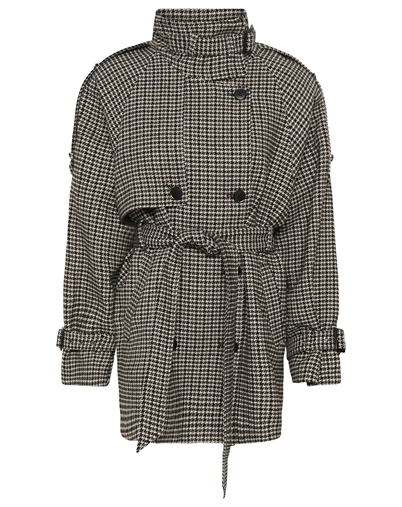 Gestuz - GZAvic Midi Jacke - Brown/Green Houndstooth